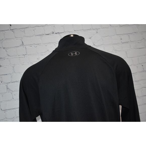 Under Armour Golf Pullover Mens Size XL Loose Shirt 1/4 ZIP Black Polyester - Picture 4 of 7